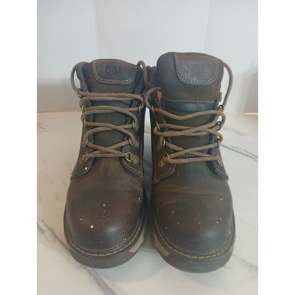 Caterpillar Women's Ellie Steel Toe Dark Brown Work Boots P74095 Ease Insole